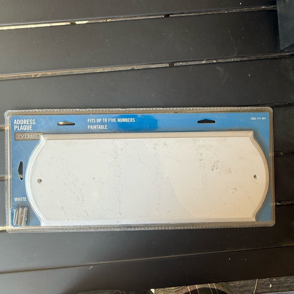 Everbilt White Address Plaque
